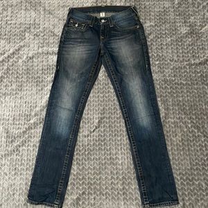 True Religion Jeans Slim Dark Blue With Flap 28